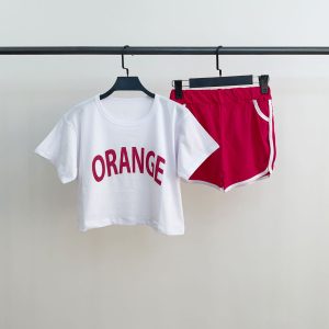 رنگ سرخابی ست تیشرت و شورتک پرتقال ORANGE کد:14-20