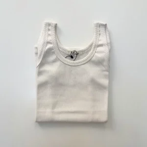 تاپ رکابی زنانه یقه گرد سفید